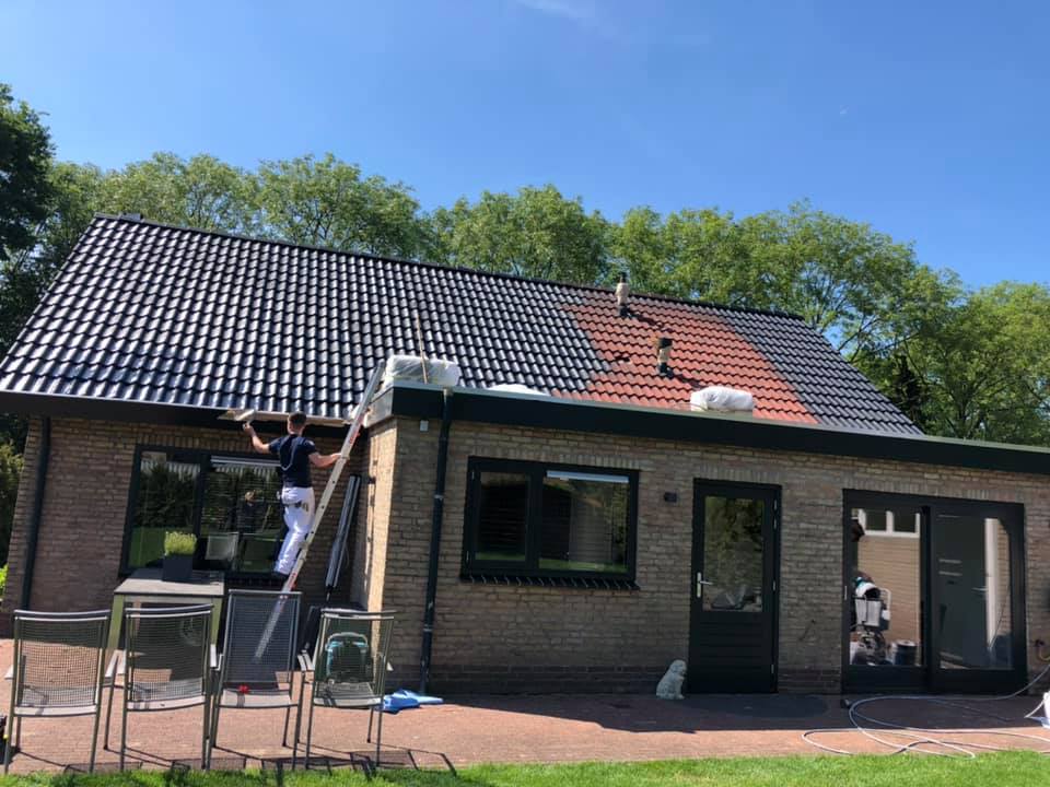 Dakpannen spuiten - Voorheen